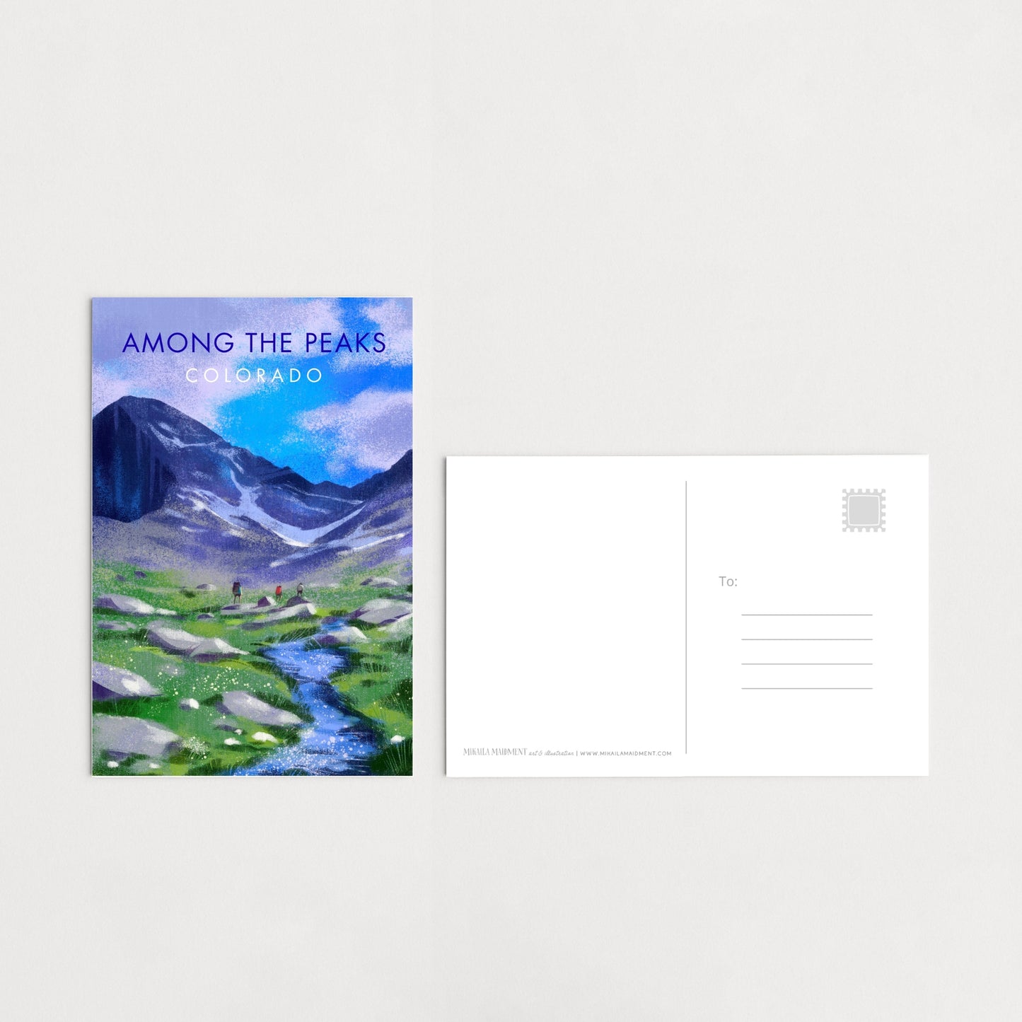 Among the Peaks — Longs Peak, Rocky Mountain National Park Postcard / Colorado Art PST-CO-07