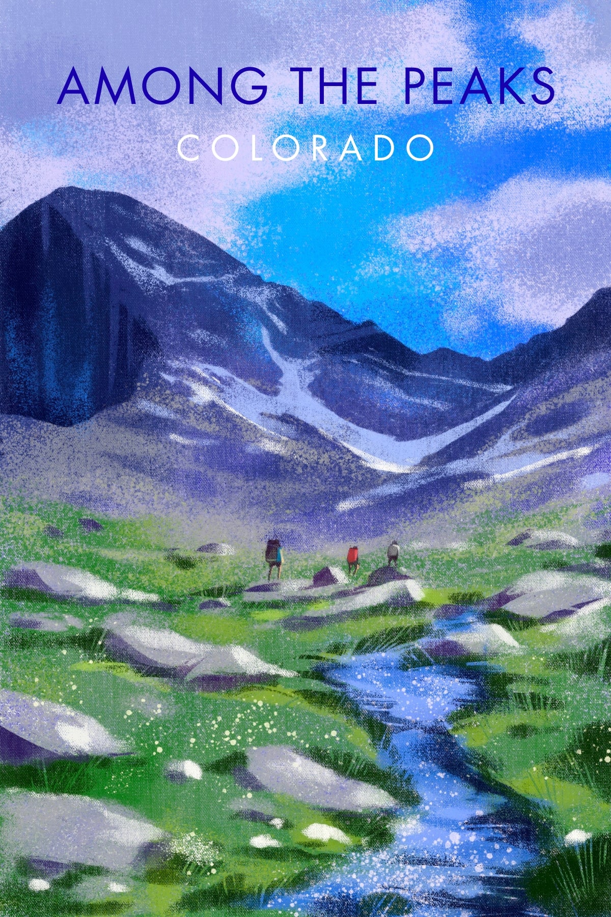 Among the Peaks — Longs Peak, Rocky Mountain National Park Postcard / Colorado Art PST-CO-07